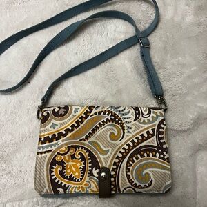 Vera Bradley Blue and Yellow Paisley Crossbody Bag